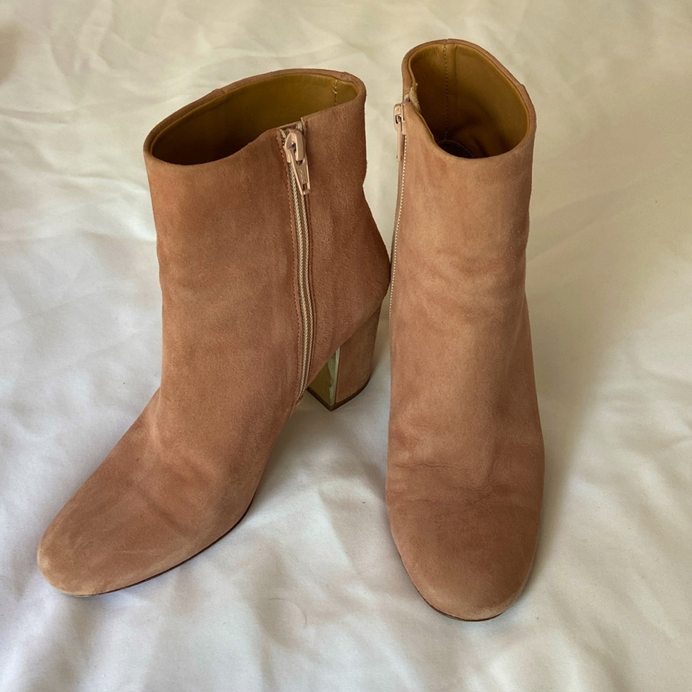 Sezane Lea Boots in Pink Blush Suede size 39